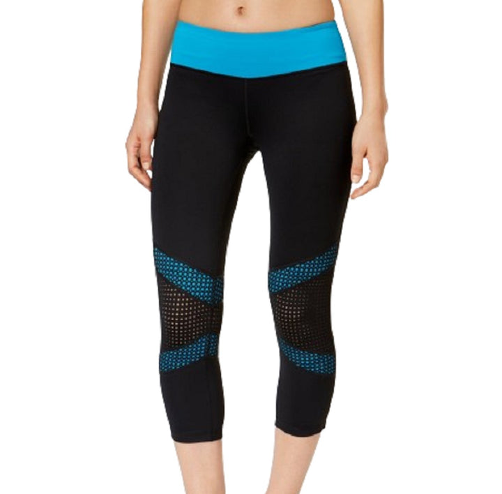 Ideology Womens Mesh Trim Cropped Leggings