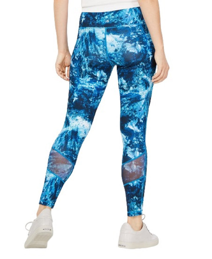 Ideology Womens Printed Mesh Trimmed Leggings