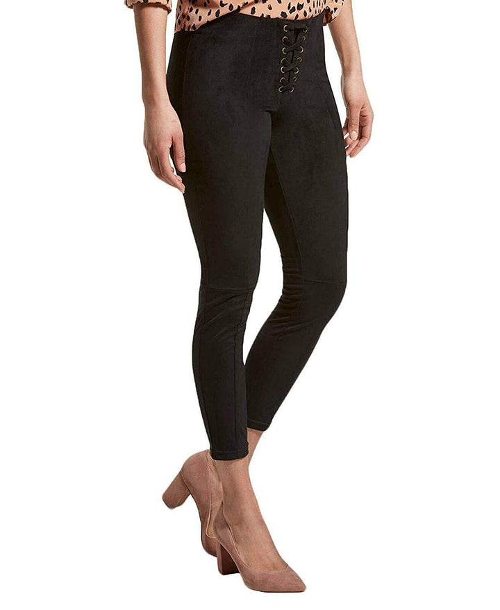 HUE Womens Lace Up Suede Skimmer Leggings