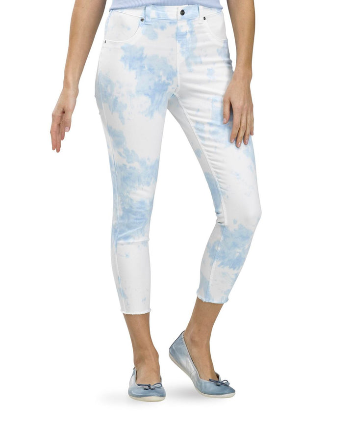 HUE Womens Modern High Rise Tie-Dye Skimmer Denim Leggings