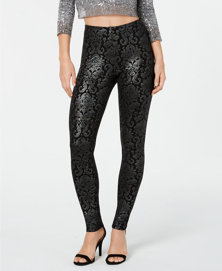 HUE Womens Metallic Tapestry Printed Leggings