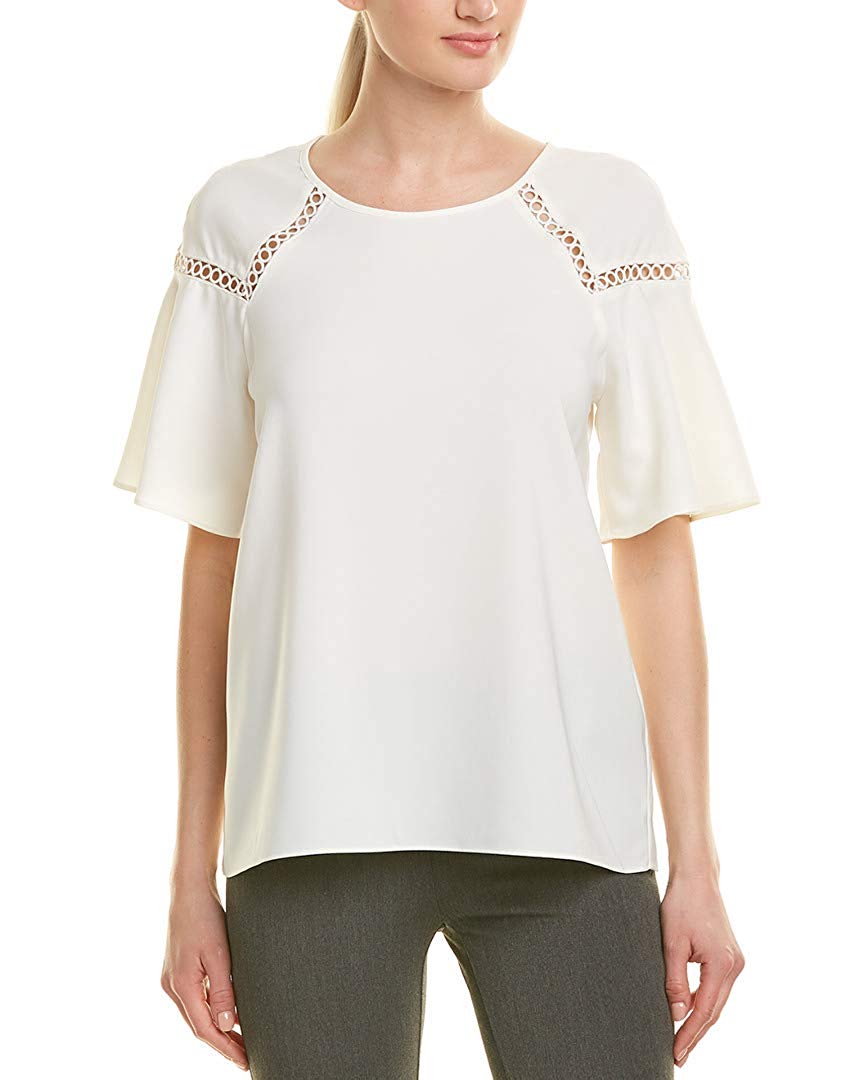 Vince Camuto Womens Short Sleeve Cutout Top