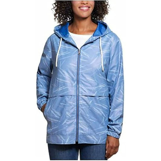 Weatherproof Vintage Womens Hooded Rain Slicker Jacket