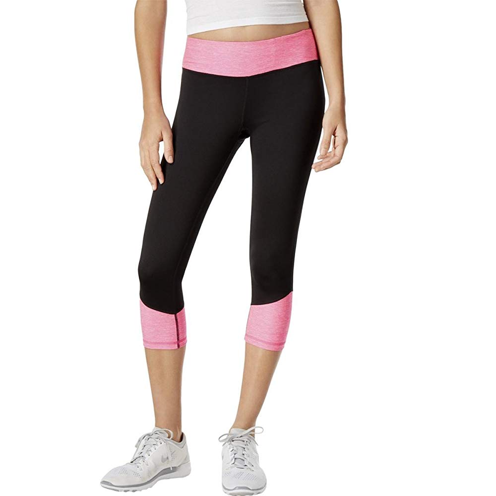 Ideology Womens Rapidry Colorblocked Capri Leggings