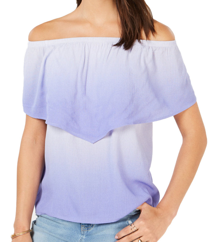 Ultra Flirt Juniors Off The Shoulder Flounce Top