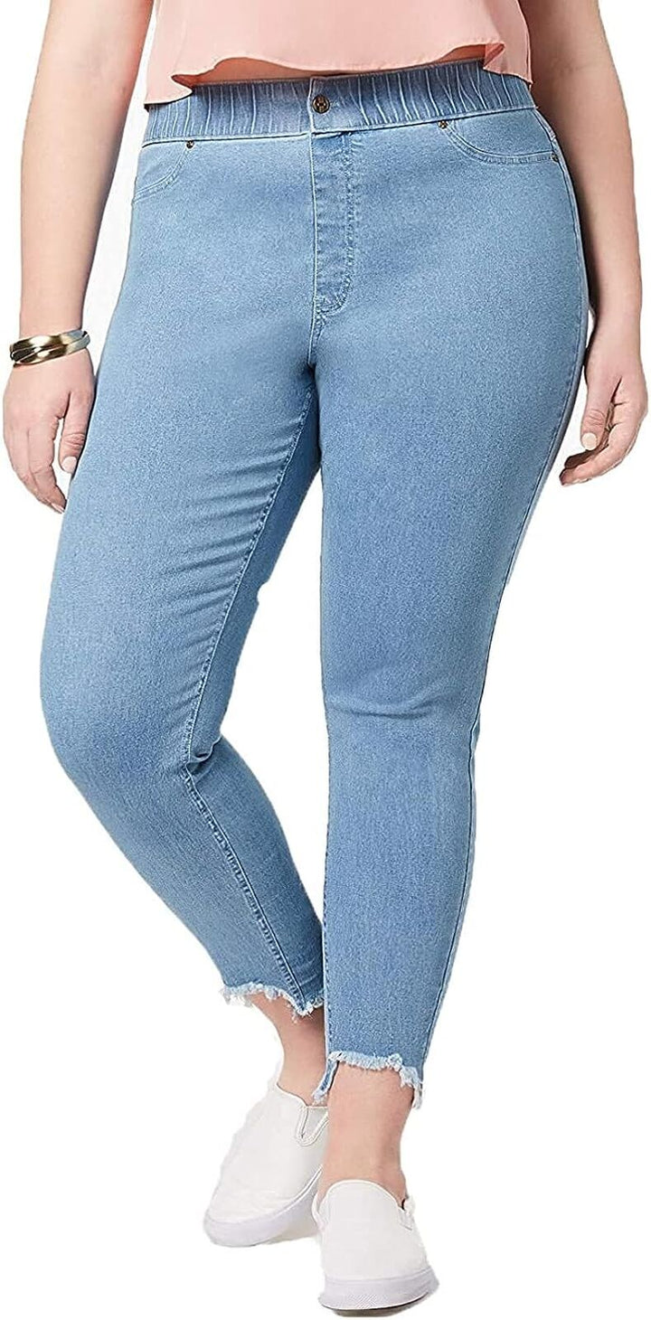 HUE Womens Plus Size Step Hem Original Denim Skimmer Leggings