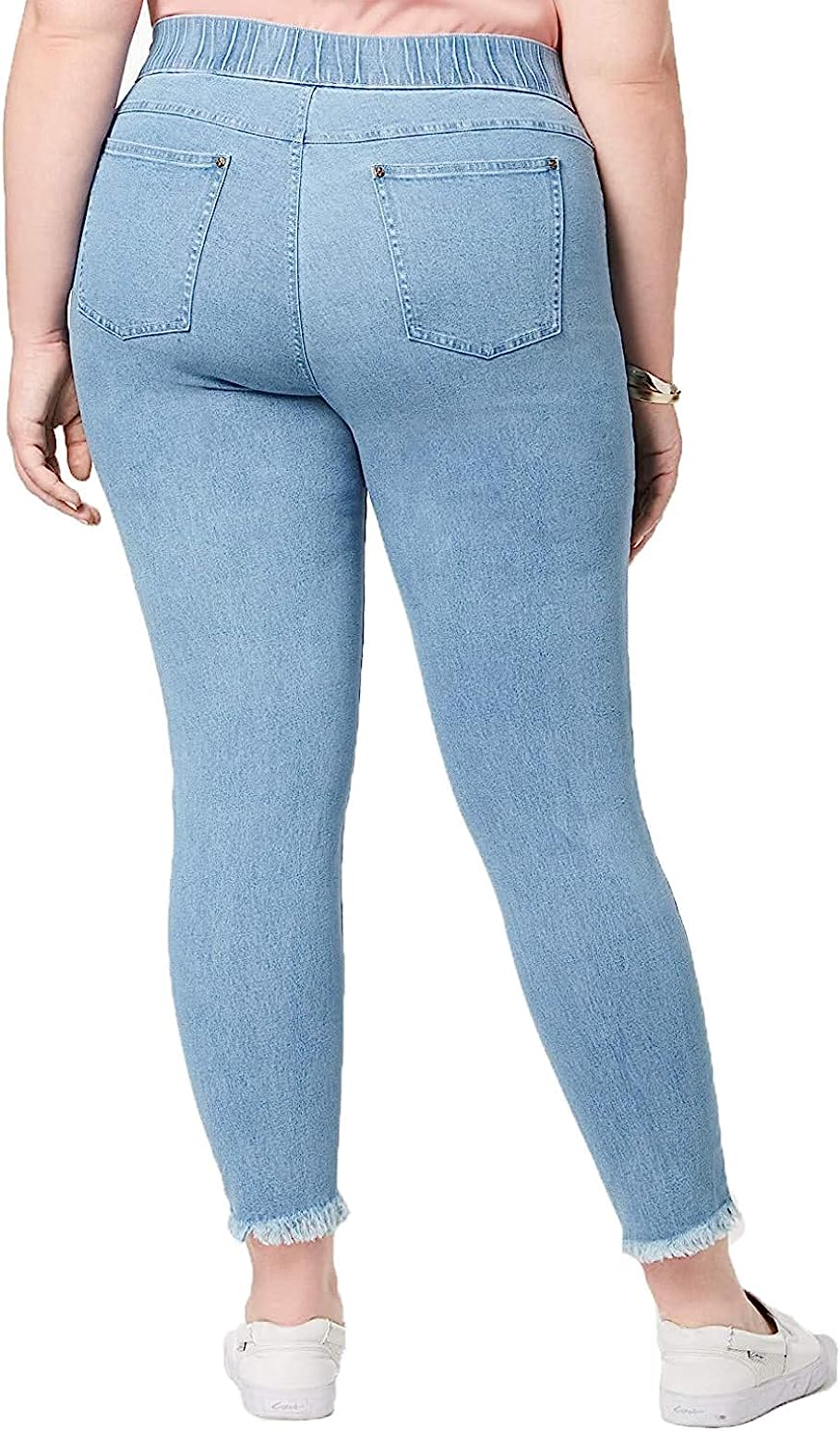 HUE Womens Plus Size Step Hem Original Denim Skimmer Leggings