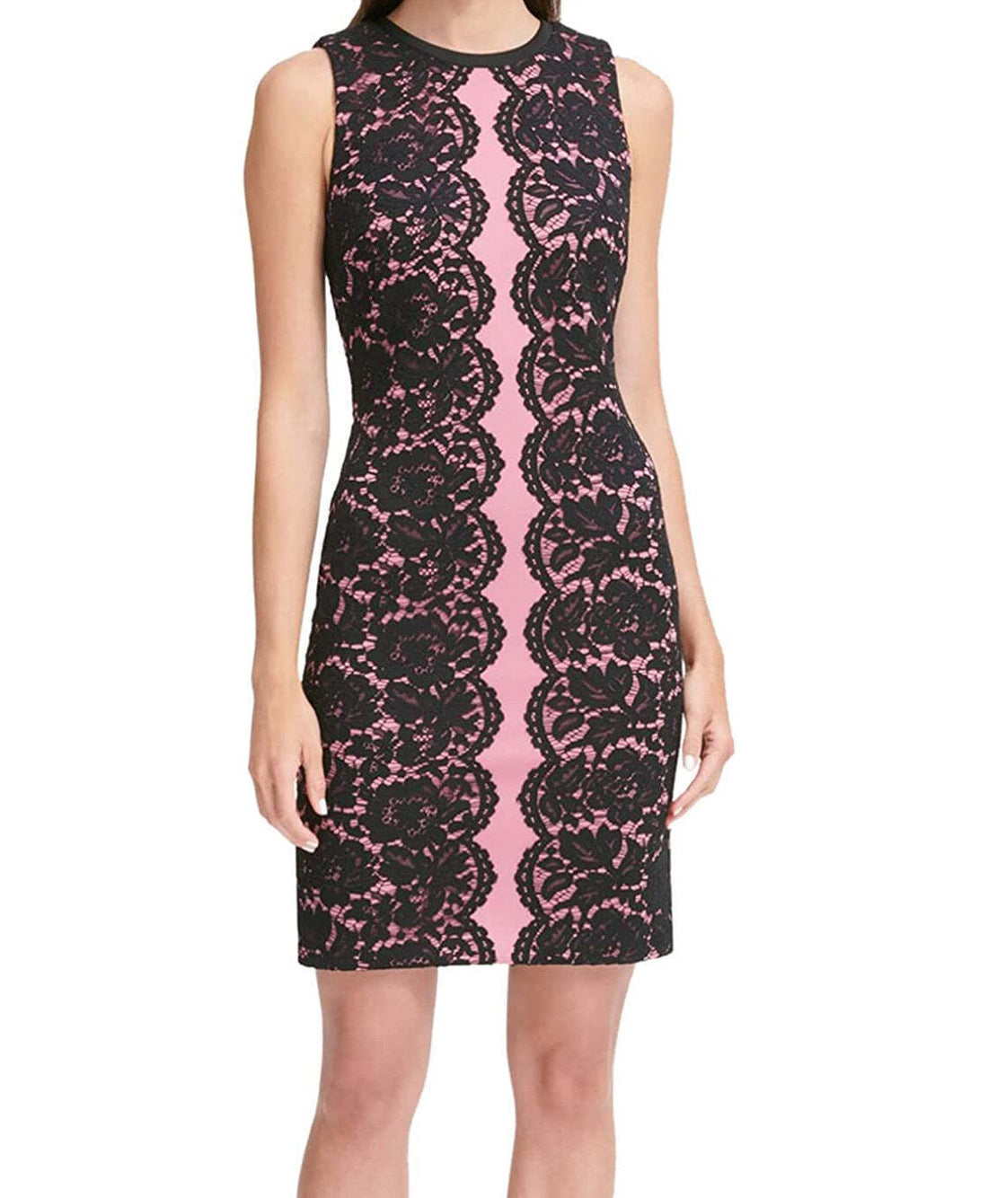 Tommy Hilfiger Womens Floral-Lace Scuba Sheath Dress