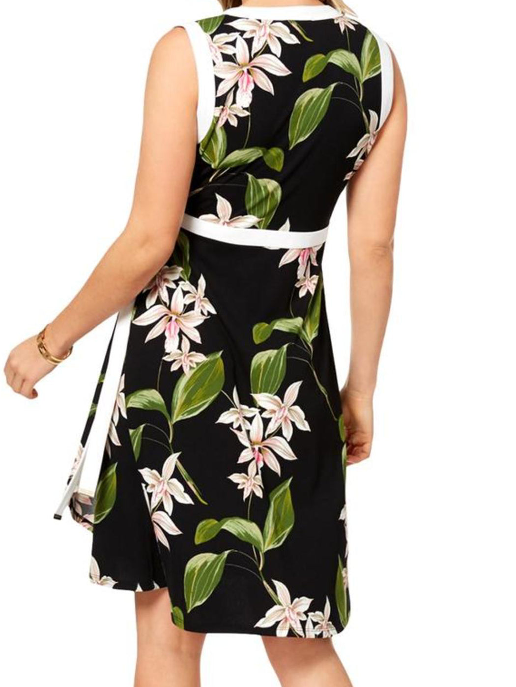 Tommy Hilfiger Womens Floral Print Above Knee Wrap Dress