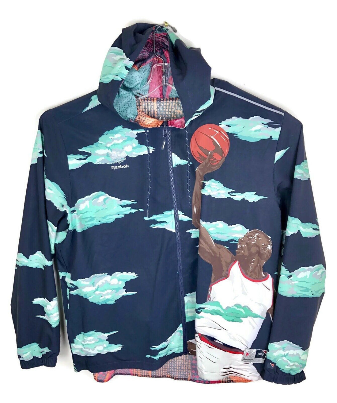 Reebok Mens Reversible All Over Print Windbreaker Jacket