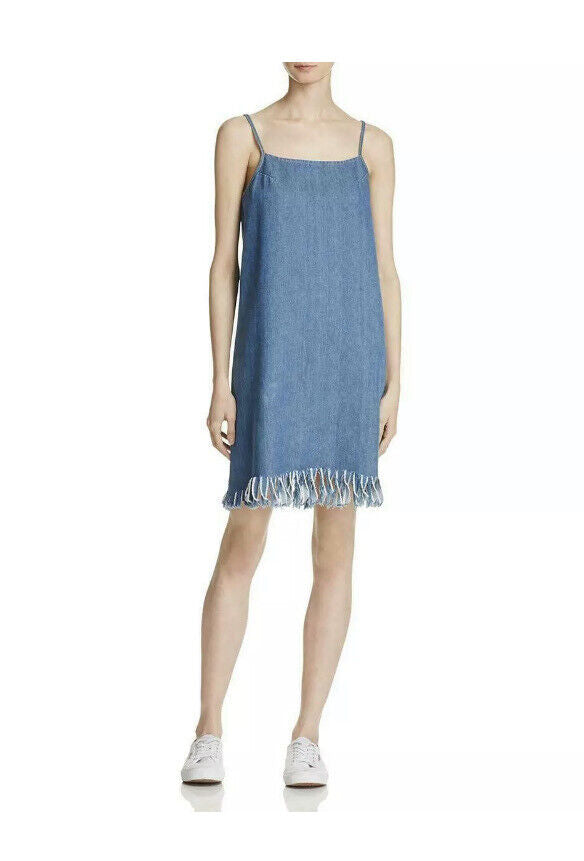 Sadie & Sage Womens Frayed Hem Denim Dress