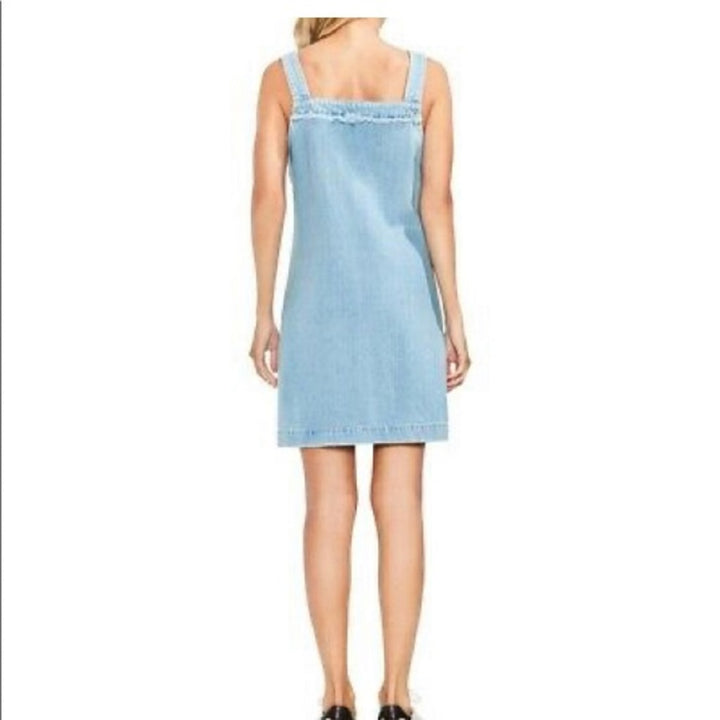 Vince Camuto Womens Frayed Edge Denim Dress