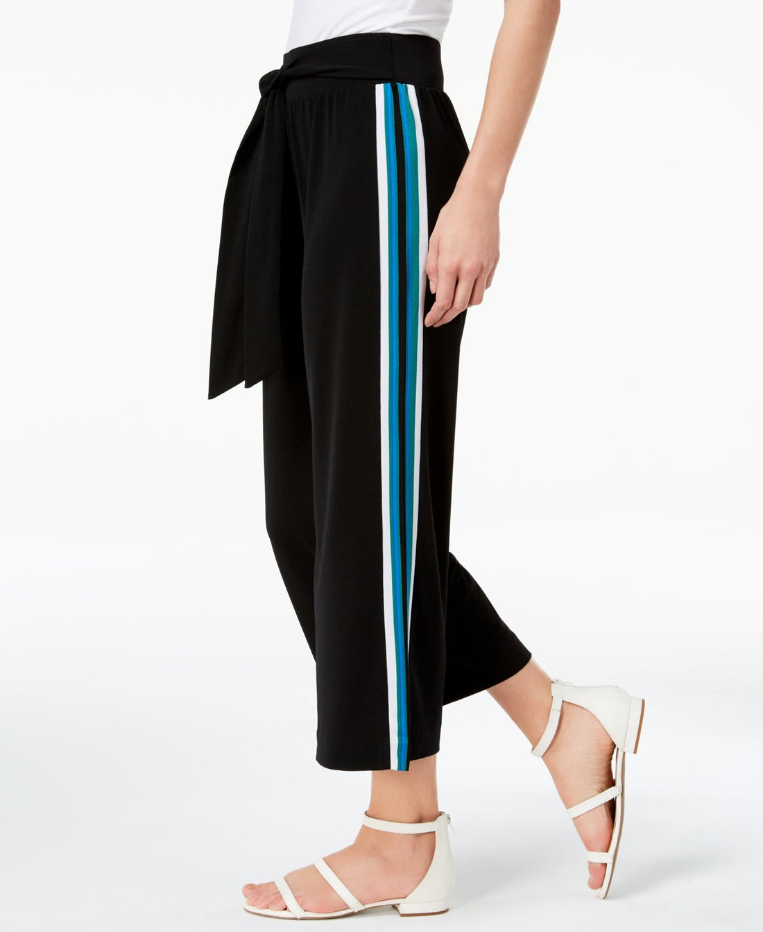 INC International Concepts Womens Varsity Stripe Cropped Wide Leg Pants