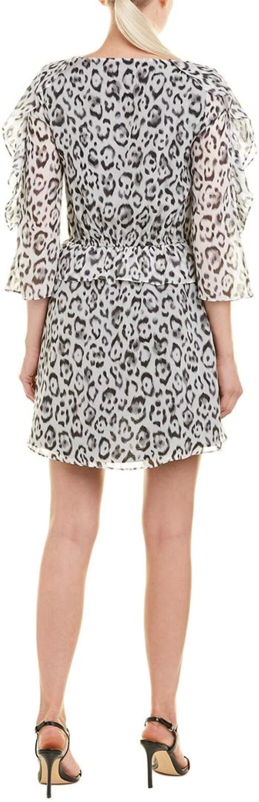 RACHEL ZOE Womens Flounce Trim Leopard Print Dress