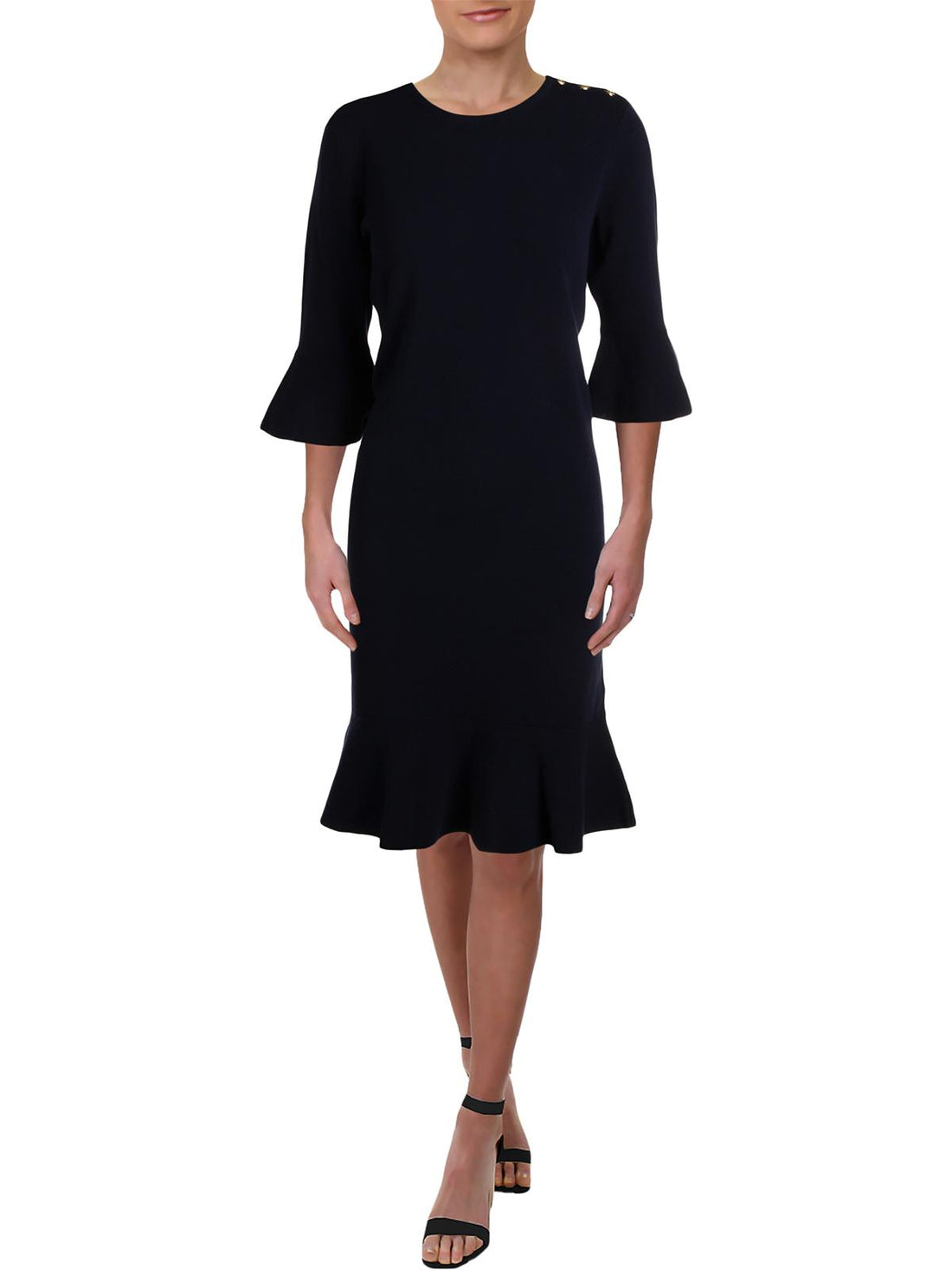 LAUREN RALPH LAUREN Womens Elbow Sleeves Studded Wear to Work Dress