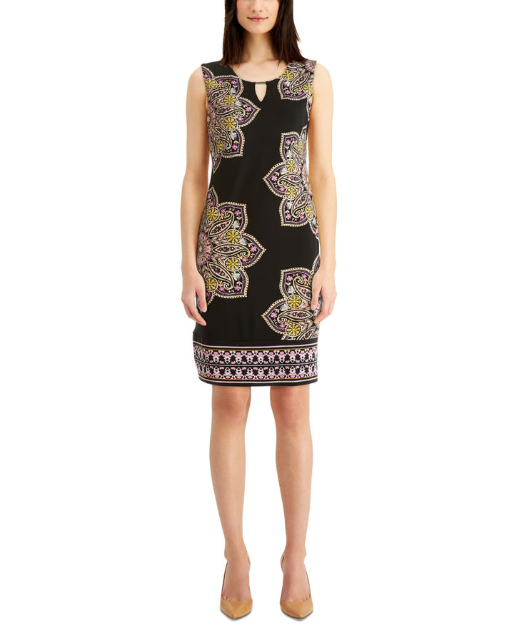 JM Collection Womens Petite Printed Sheath Dress