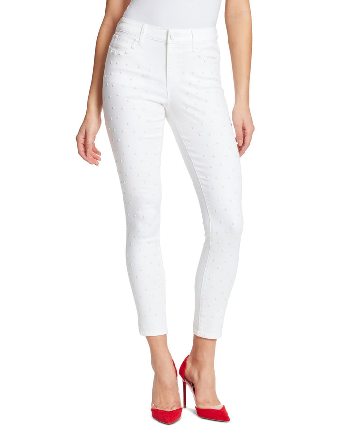 Skinnygirl Fritzo Studded Front Mid Rise Skinny Jeans Womens