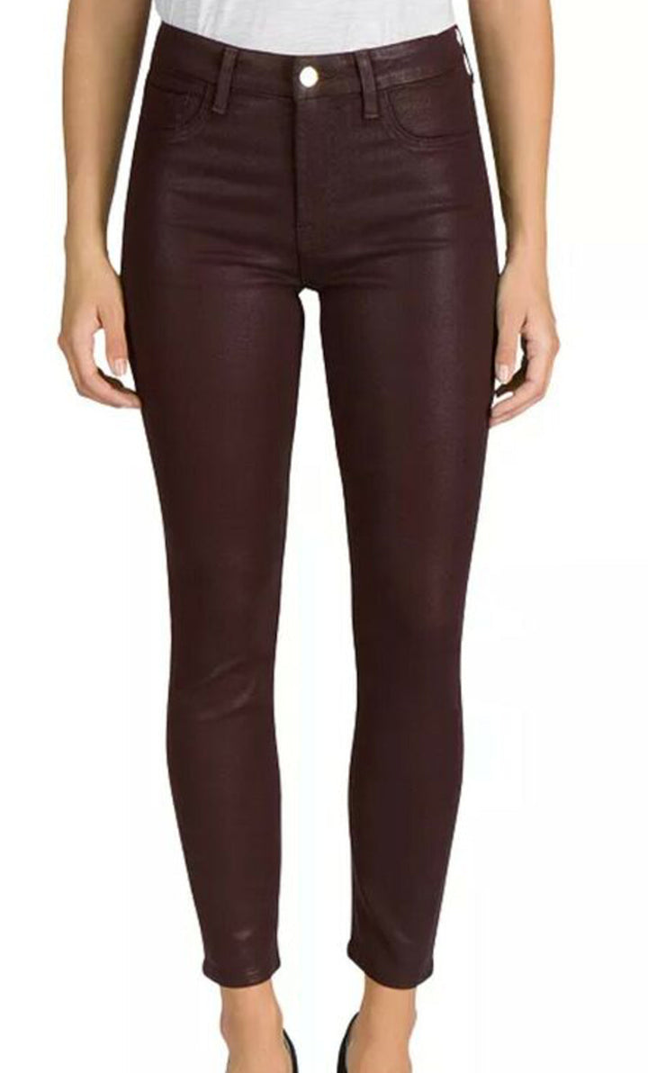 Jenni by Jennifer Moore Womens Coated Skinny Ankle Zip Fly Stretch Jeans