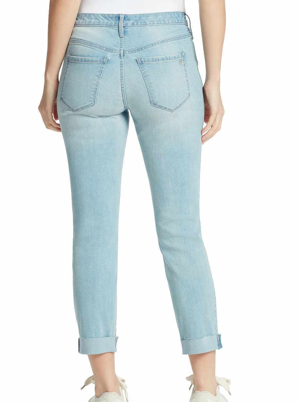 WILLIAM RAST Womens Ripped Cuffed Boyfriend Jeans