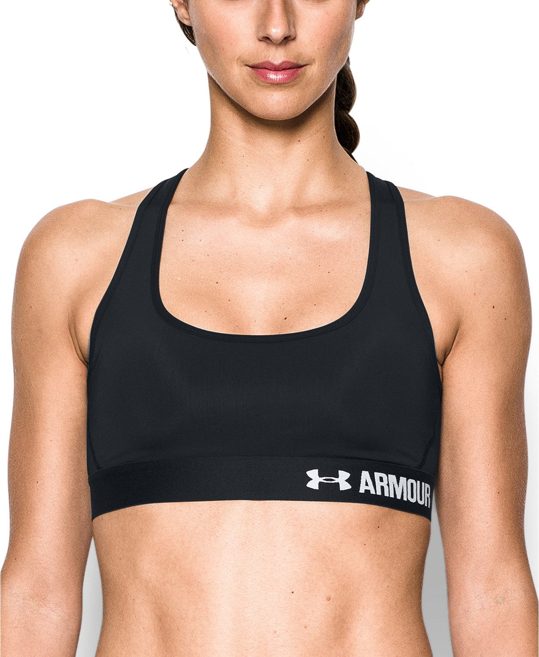 Under Armour Womens HeatGear Mid Impact Crossback Sports Bra