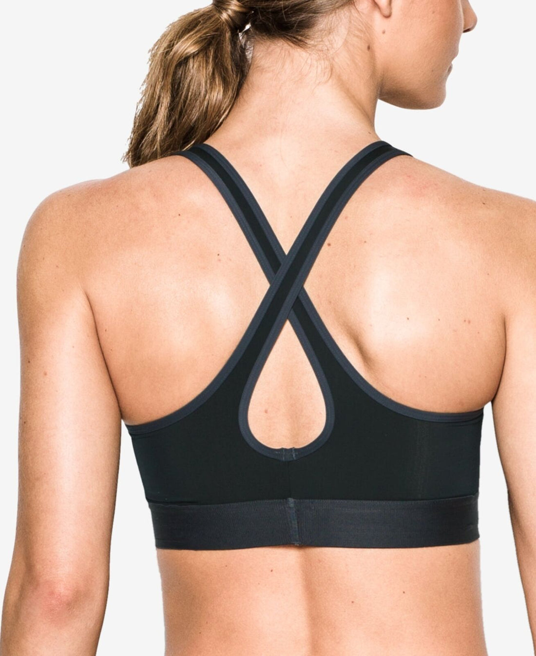 Under Armour Womens HeatGear Mid Impact Crossback Sports Bra