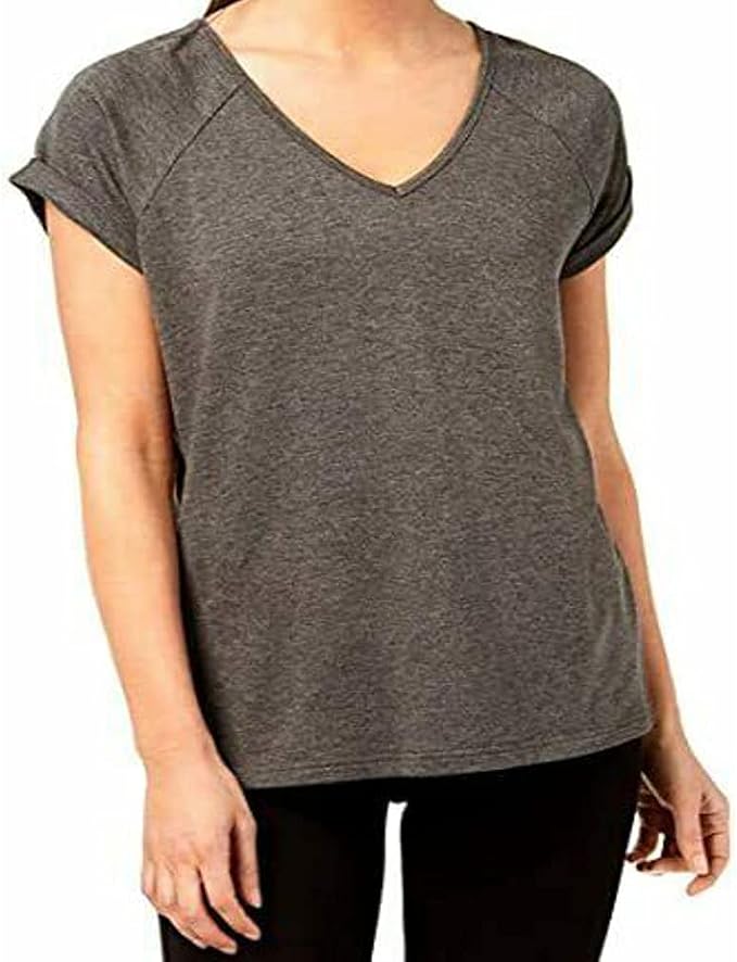 Ideology Womens Yogo Shoulder Sleeve V Neck Blouse