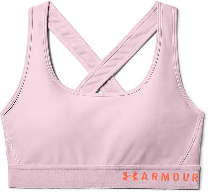 Under Armour Womens Heathered Cross Back Medium Support Compression Sports Bra