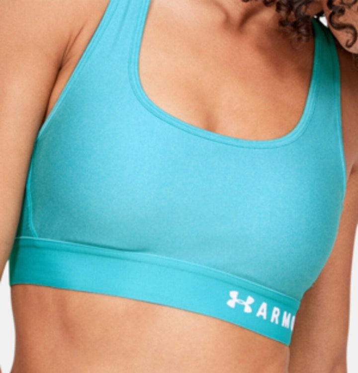 Under Armour Womens Activewear Heathered Cross Back Medium Support Compression Sports Bra