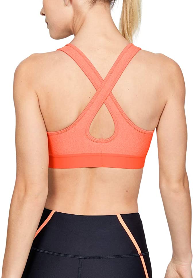 Under Armour Womens Heathered Cross Back Medium Support Compression Sports Bra