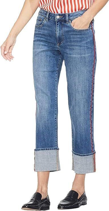 Vince Camuto Womens Cuffed Straight Leg Jeans