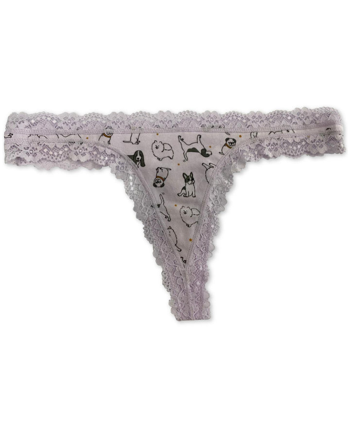 Jenni by Jennifer Moore Womens Lace Trim Thong