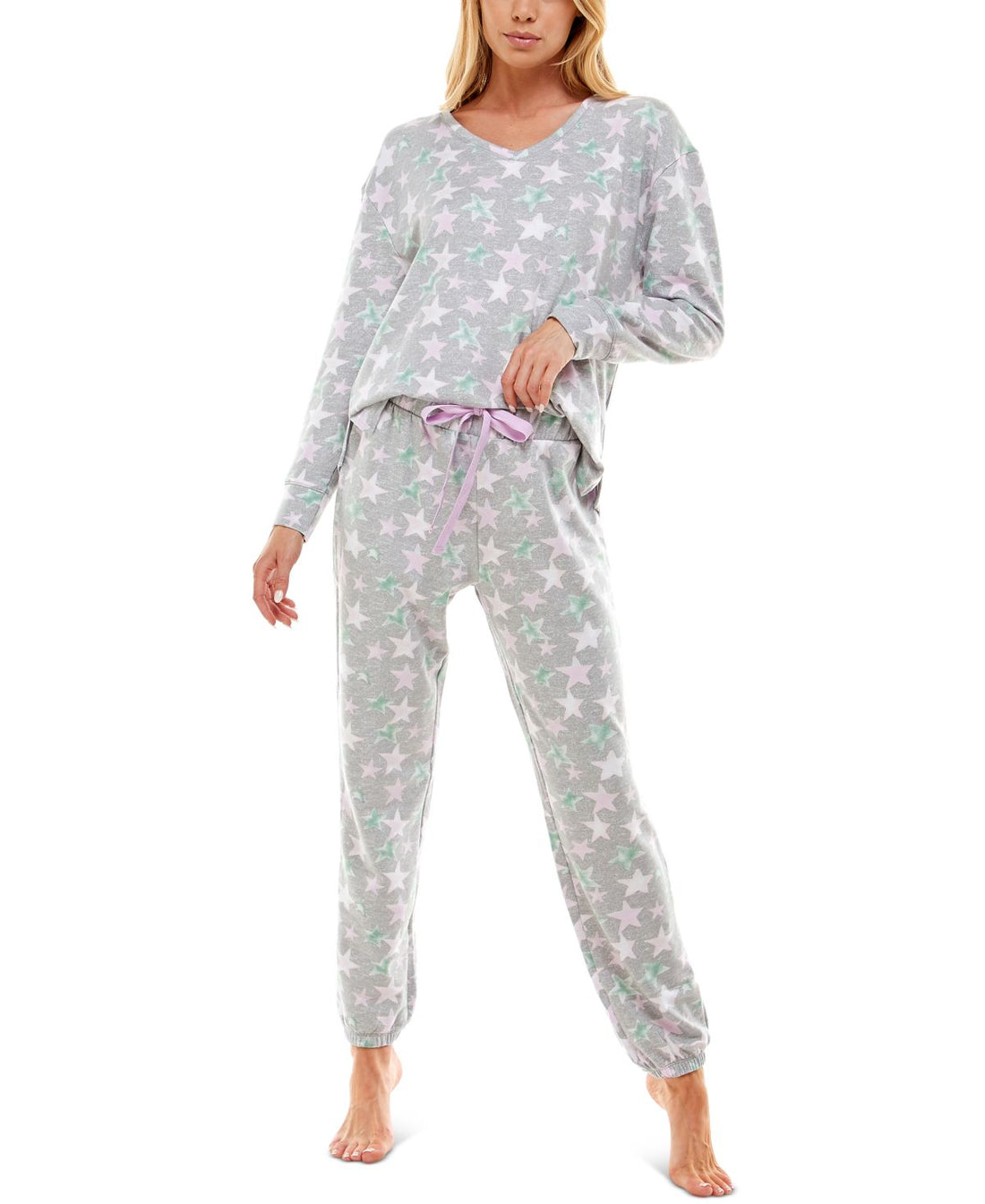 Roudelain Womens Printed Brushed Butter Pajama Set