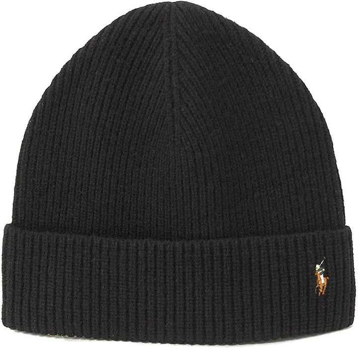 Ralph Lauren Polo Unisex Adults Signature Cuff Beanie Black Size One Size