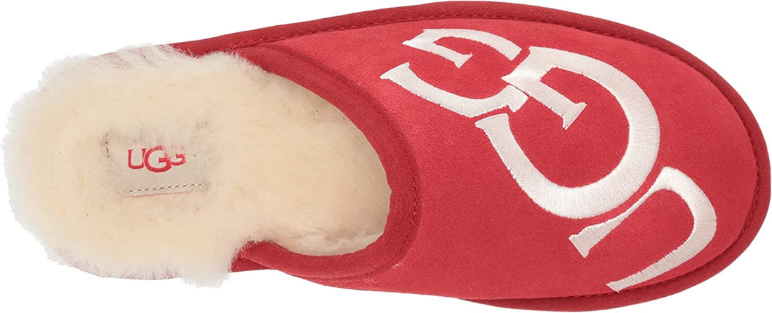 UGG Mens Scuff Logo Slipper Samba Red/Cream