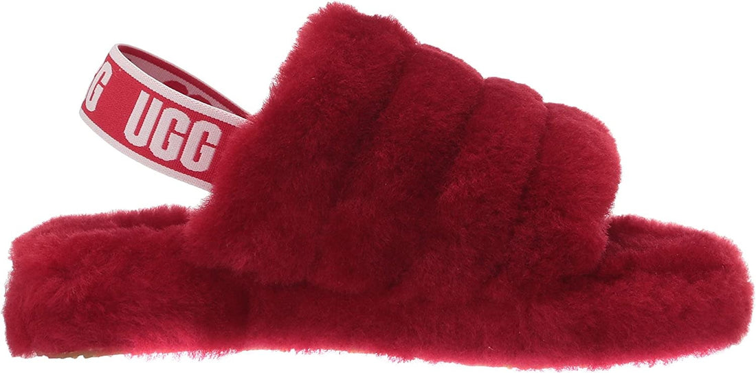 UGG Big Kids Fluff Yeah Slide Slipper Ribbon Red