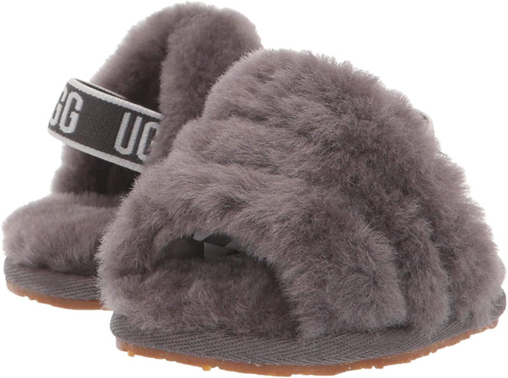 UGG Big Kids Fluff Yeah Slide Slipper Charcoal