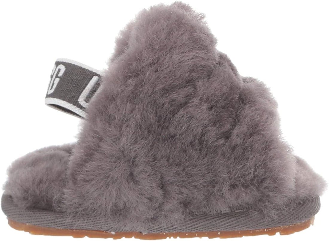 UGG Big Kids Fluff Yeah Slide Slipper Charcoal