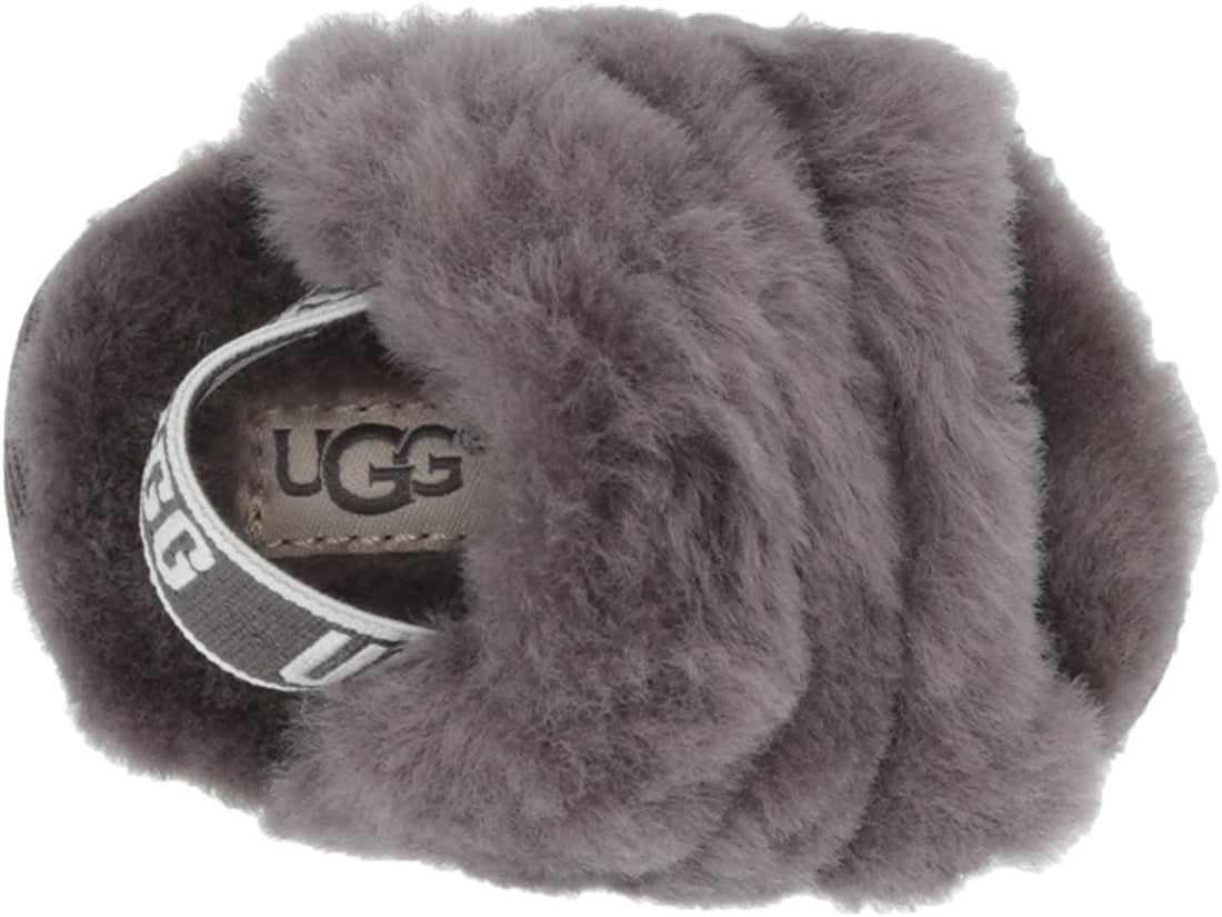 UGG Big Kids Fluff Yeah Slide Slipper Charcoal