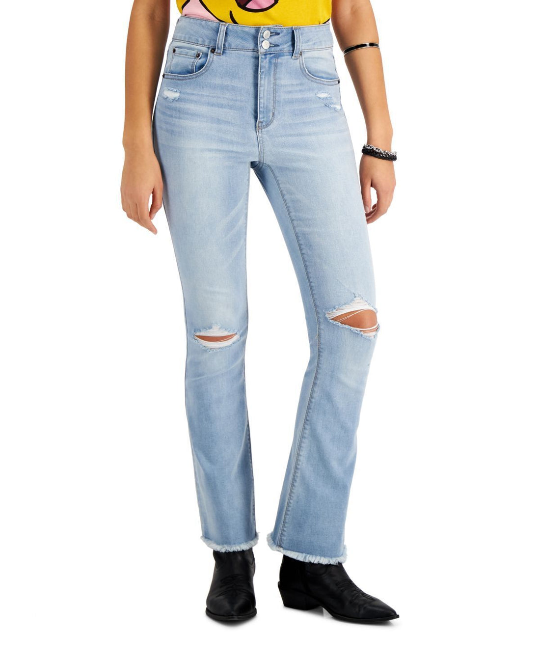 Vanilla Star Juniors Ripped High-Rise Jeans