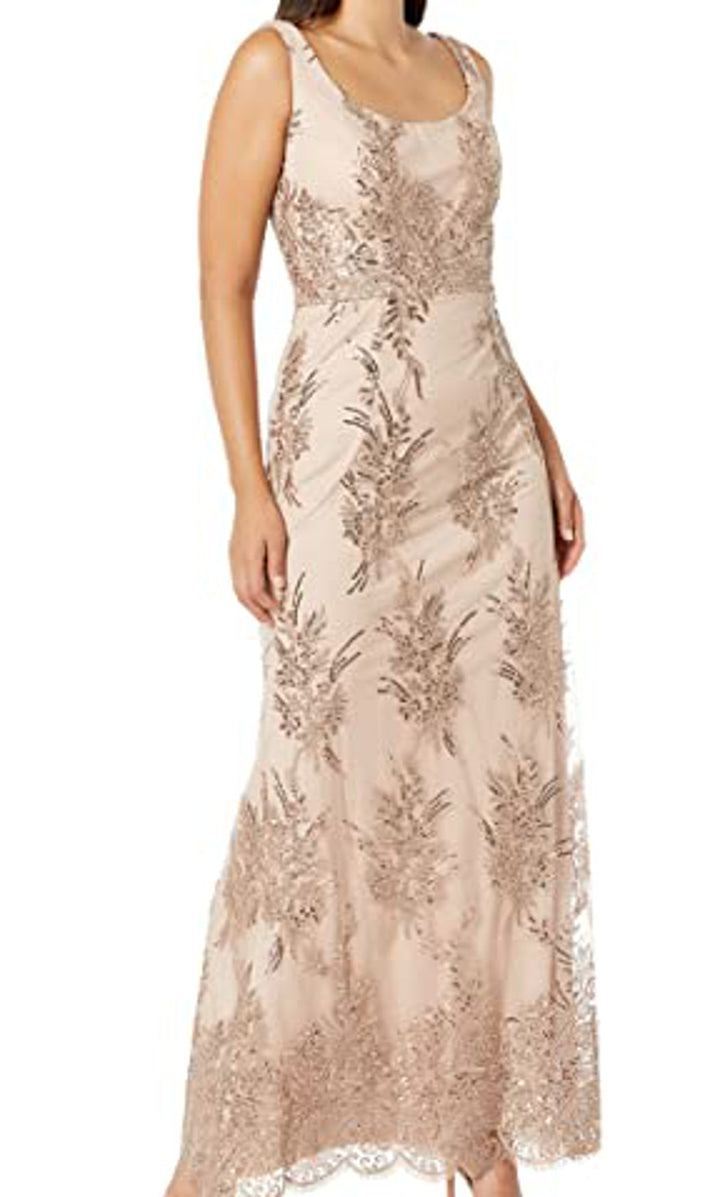 Ignite Womens Sequin Lace Beaded Gown