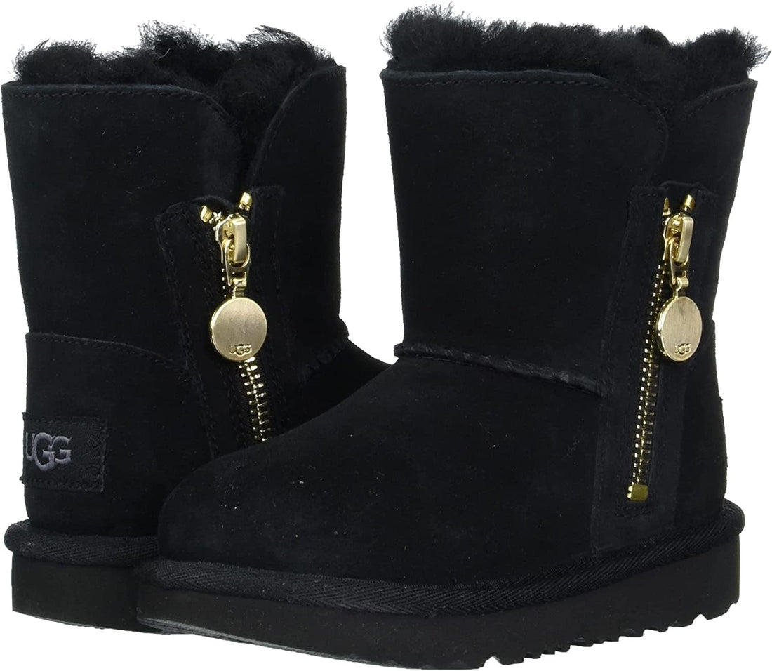 UGG Big Kids Bailey Zip Short Boots Black