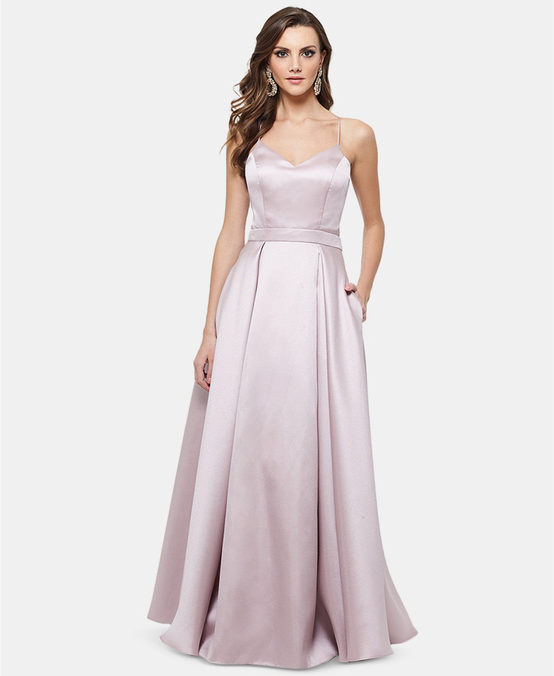 Xscape Womens Satin Bow Back Evening Gown