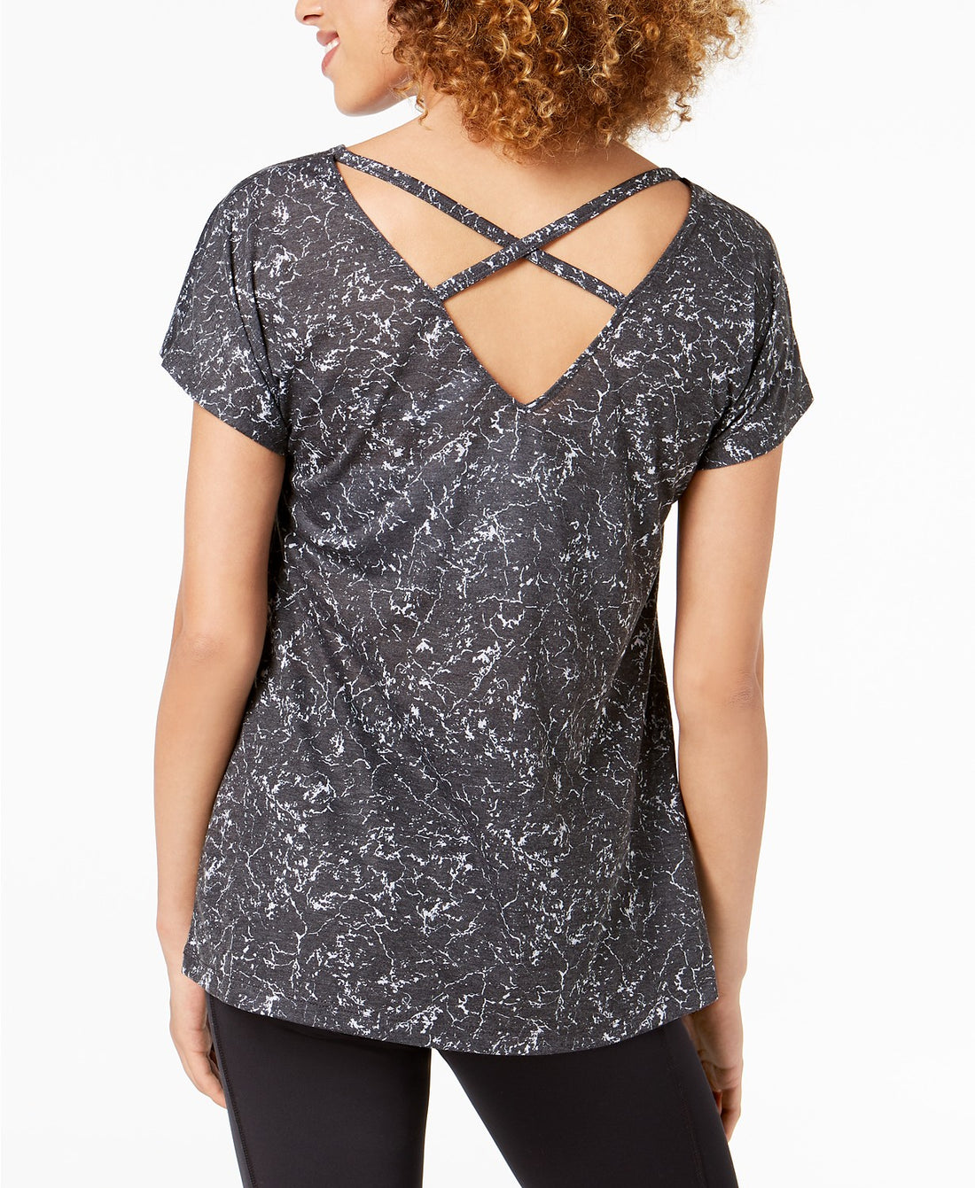 Ideology Womens Printed Strappy-Back T-Shirt