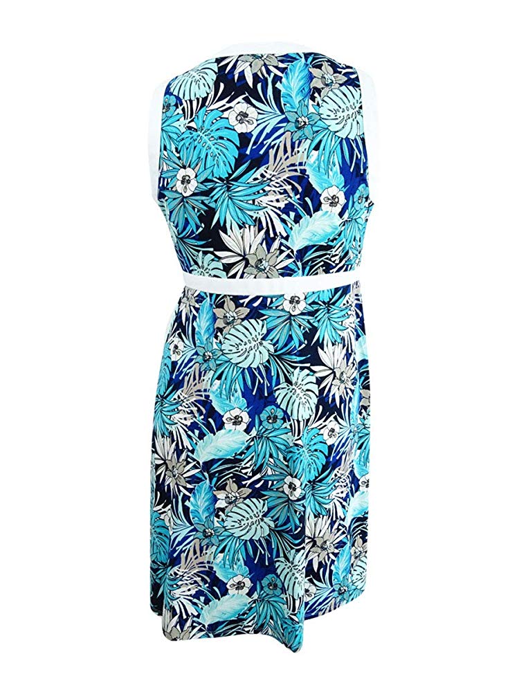 Tommy Hilfiger Womens Sleeveless Floral Print Wrap Dress