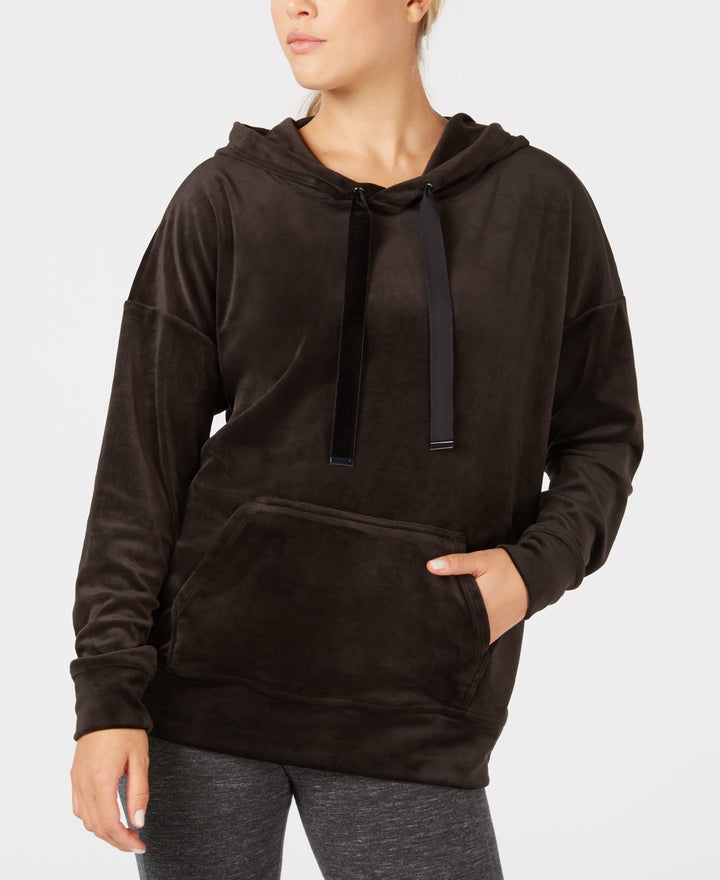 Ideology Womens Velour Drop Shoulder Hoodie