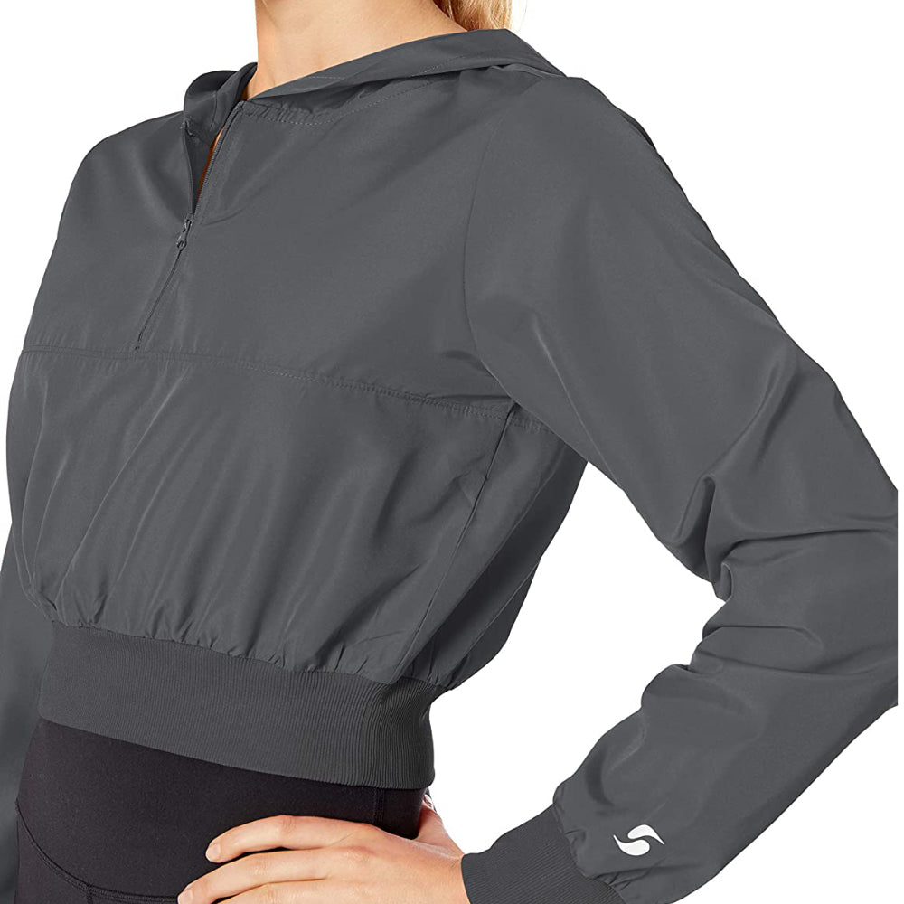 Soffe Womens Activewear Curves Plus Size Cropped Hooded Jacket