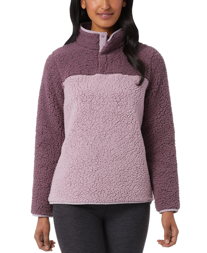 32 DEGREES Womens Sherpa Mock-Neck Sweatshirt