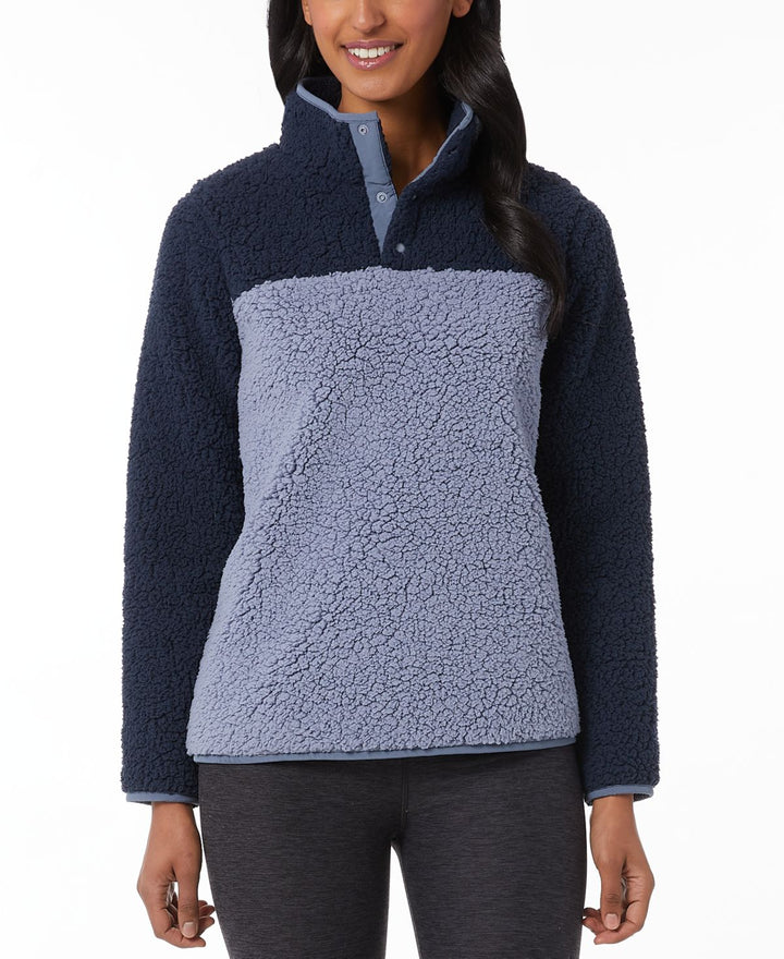 32 DEGREES Womens Sherpa Mock-Neck Sweatshirt