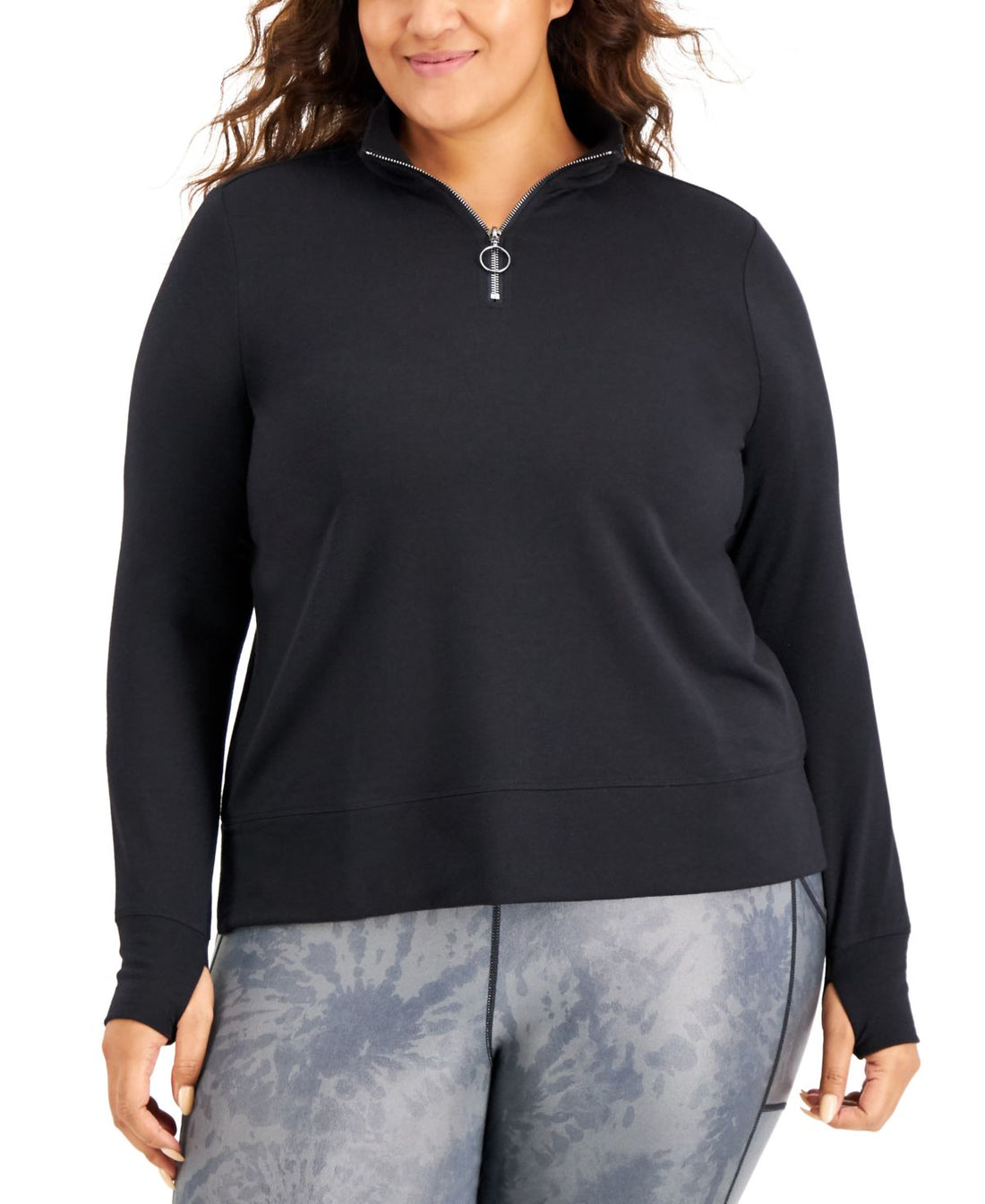 allbrand365 designer Womens Activewear Plus Size Quarter-Zip Sweatshirt