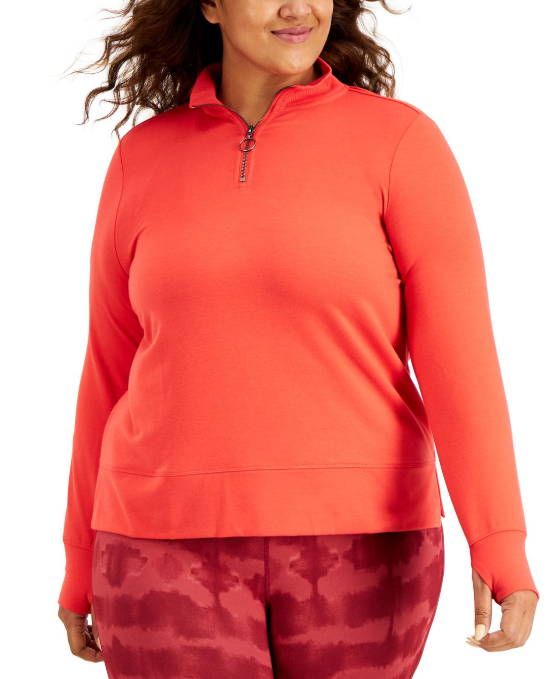 allbrand365 designer Womens Activewear Plus Size Quarter-Zip Sweatshirt